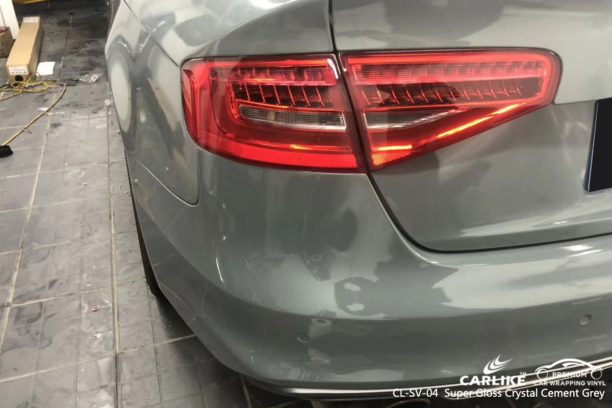 CARLIKE CL-SV-04 Super Gloss Crystal Cement Grey car wrap vinyl for Audi