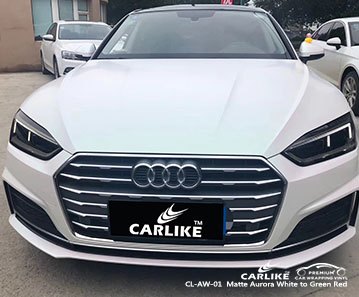 CL-AW-01 vinyle de pellicule de protection de voiture pour Aurora blanc à vert rouge pour Audi