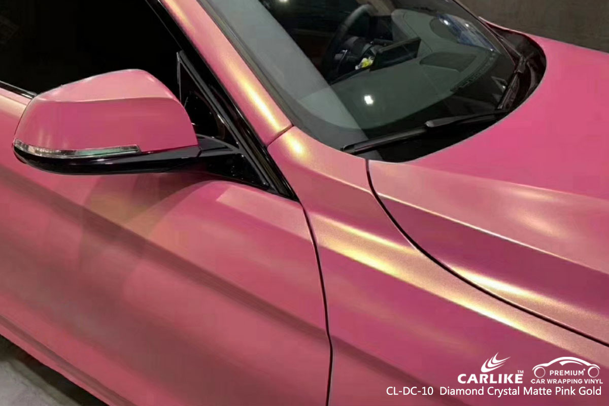 CARLIKE CL-DC-10 Diamond Crystal Matte Pink Gold car wrap vinyl for BMW