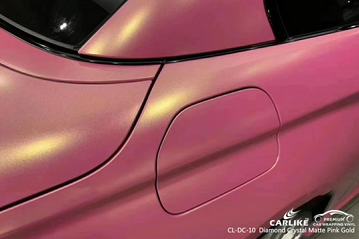 CARLIKE CL-DC-10 Diamond Crystal Matte Pink Gold car wrap vinyl for BMW