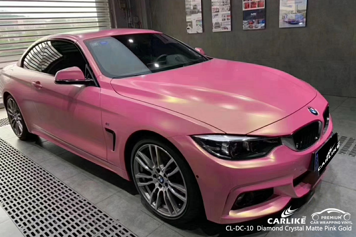 CL-DC-10 ELMAS KRİSTAL MAT PEMBE ALTıN ARABA WRAP VINIL BMW