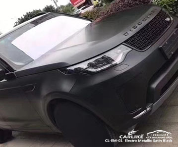 CL-EM-01 لامع كهربائي لامع صقيل أسود التفاف السيارة الفينيل لاند روفر