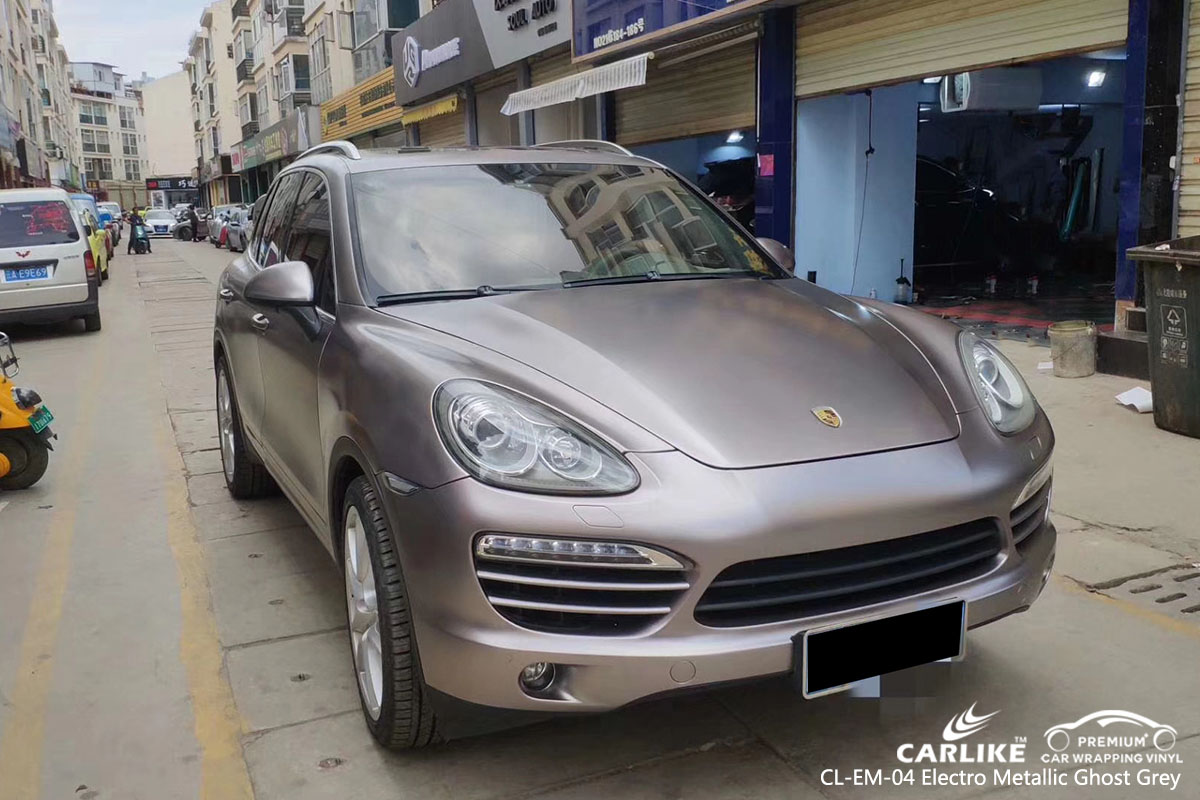 CL-EM-04 ELEKTRO METALİK KONUT GRİ PORSCHE İÇİN ARABA WRAP VINIL