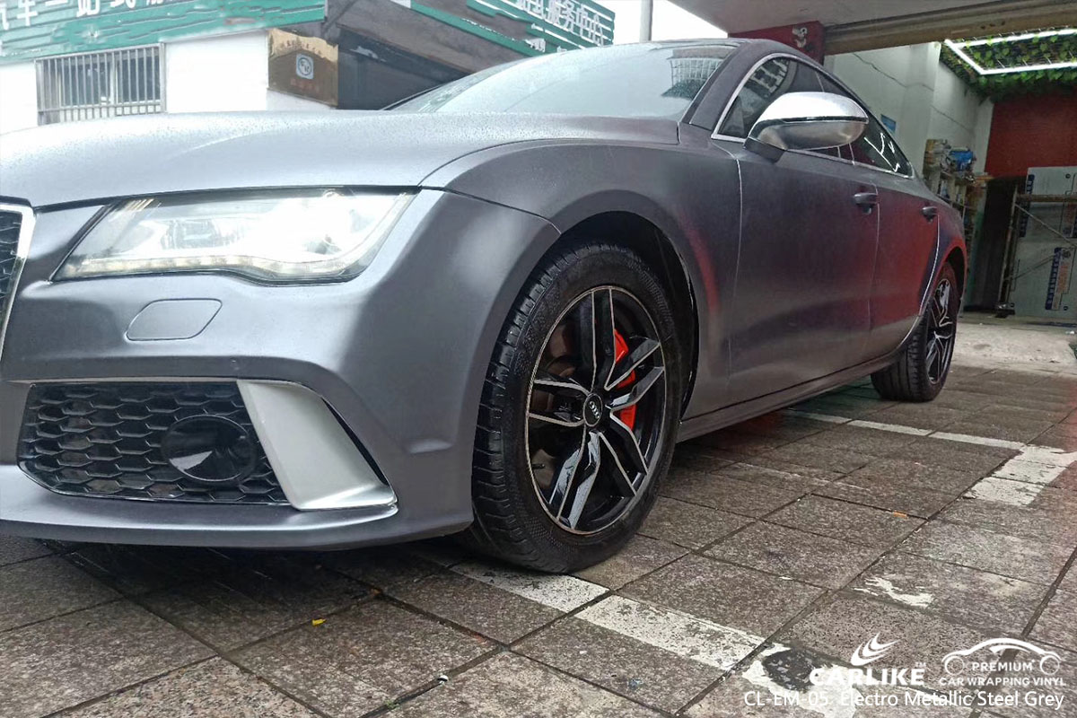 CARLIKE CL-EM-05 Matte Electro Metallic Steel Grey car wrap vinyl for Audi