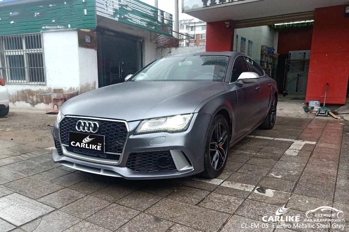 CARLIKE CL-EM-05  Matte Electro Metallic Steel Grey car wrap vinyl for Audi