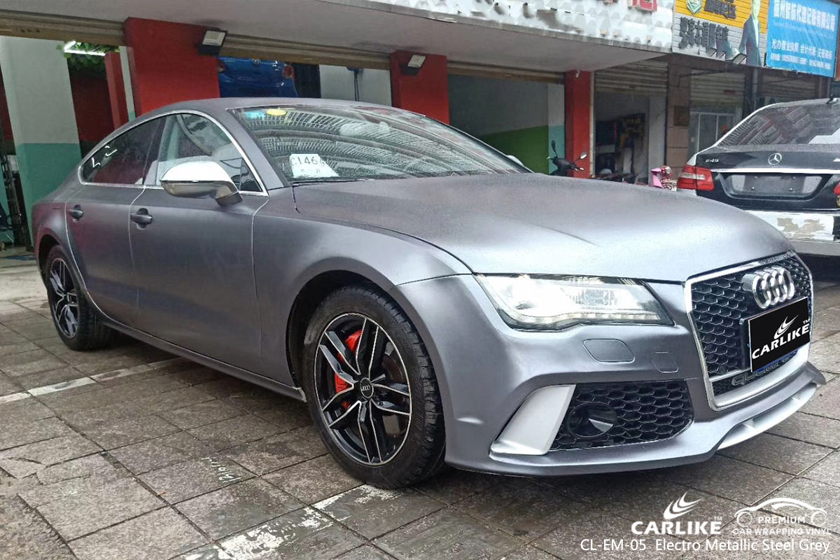 CARLIKE CL-EM-05  Matte Electro Metallic Steel Grey car wrap vinyl for Audi