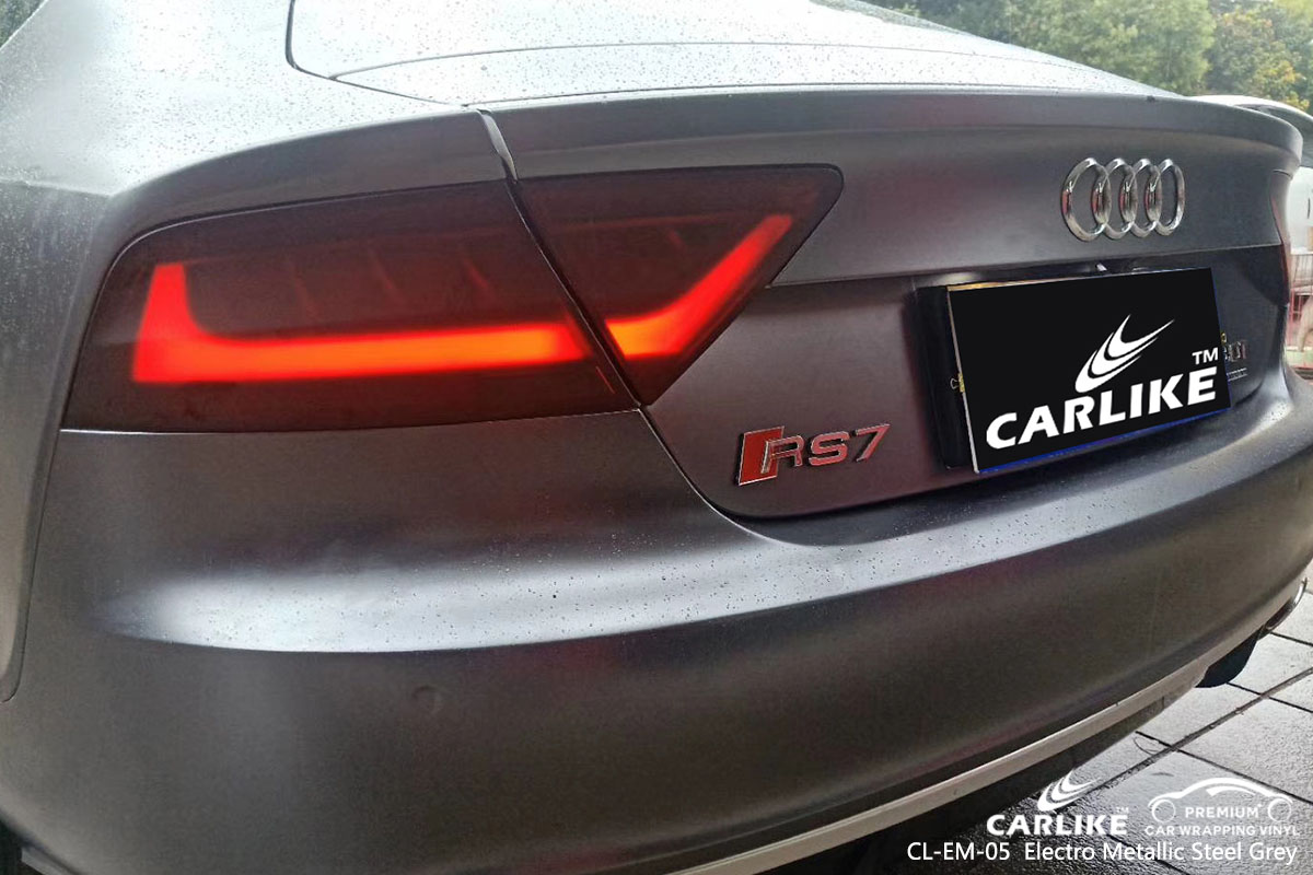 CARLIKE CL-EM-05 Matte Electro Metallic Steel Grey car wrap vinyl for Audi