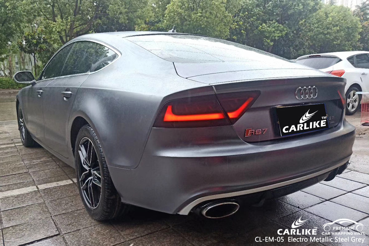 CARLIKE CL-EM-05 Matte Electro Metallic Steel Grey car wrap vinyl for Audi