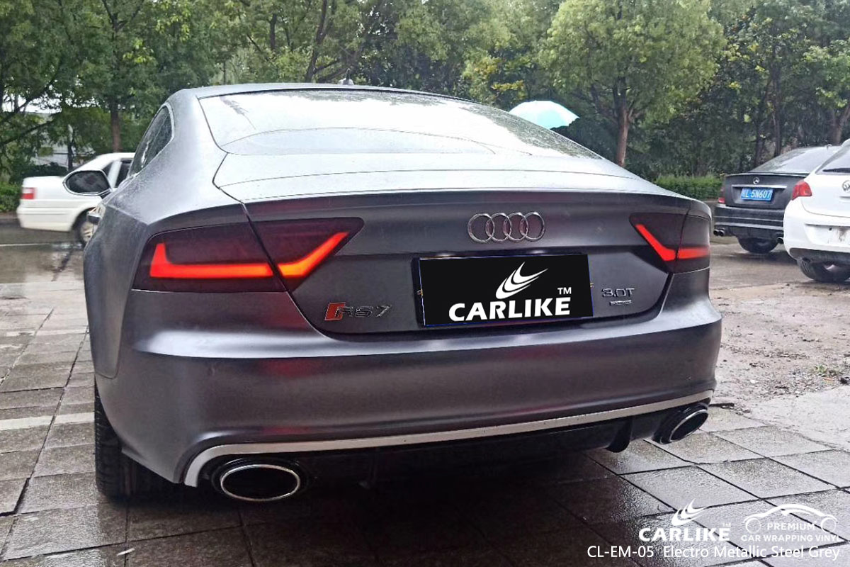 CARLIKE CL-EM-05  Matte Electro Metallic Steel Grey car wrap vinyl for Audi