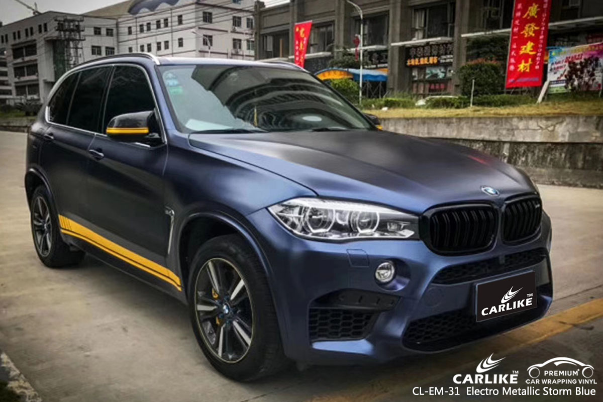 BMW IÇIN CL-EM-31 ELEKTRO METALIK FıRTıNA MAVI ARABA WRAP VINIL