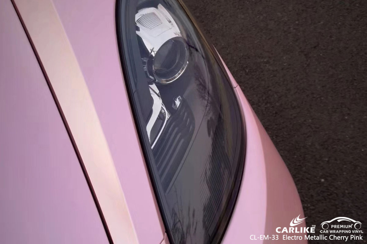 CARLIKE CL-EM-33 Electro Metallic Cherry Pink car wrap vinyl for Porsche