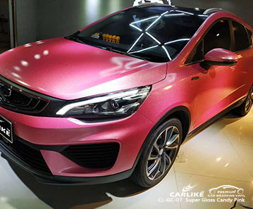 CL-GC-07 سوبر لامعة الحلوى البني سيارة التفاف الفينيل ل geely