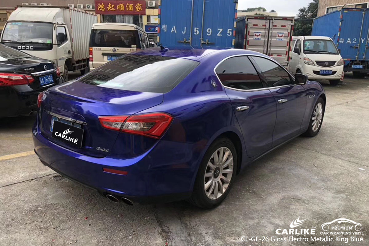 CARLIKE CL-GE-26 Gloss Electro Metallic King Blue car wrap vinyl for Maserati