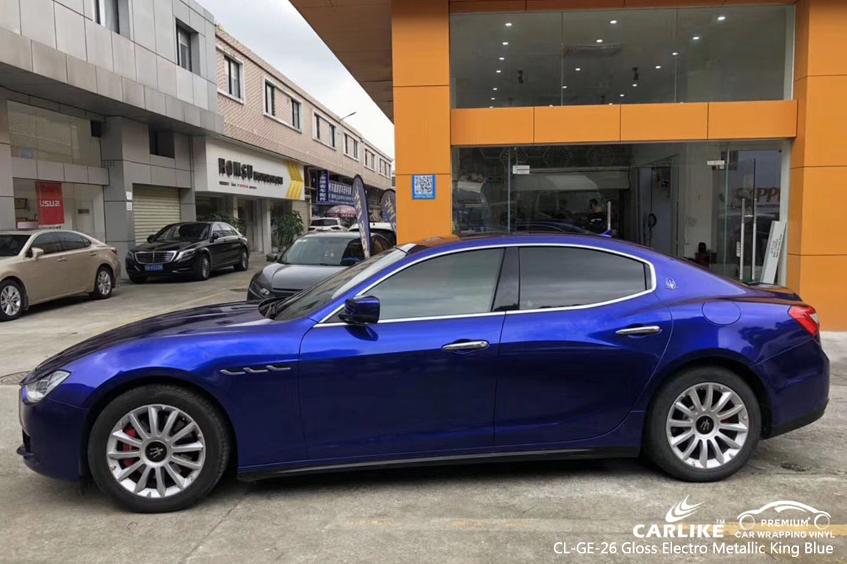 CARLIKE CL-GE-26 Gloss Electro Metallic King Blue car wrap vinyl for Maserati