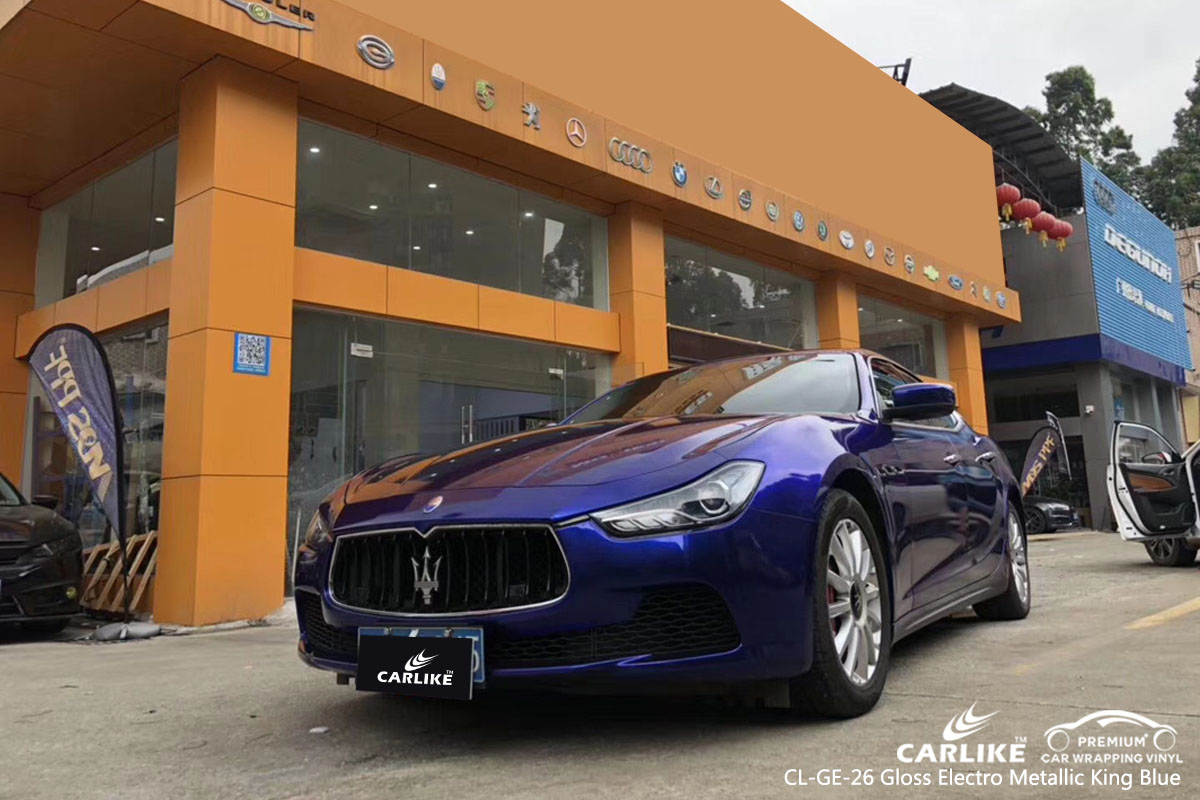 CARLIKE CL-GE-26 Gloss Electro Metallic King Blue car wrap vinyl for Maserati