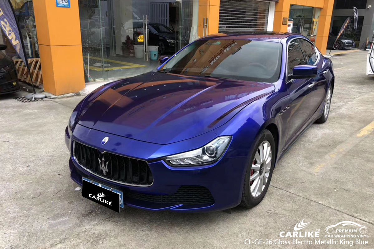 CL-GE-26 VINIL ELÉTRICO METÁLICO BRILHANTE DO CARRO AZUL VINIL PARA MASERATI