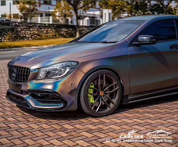 CL-IL-01 ليزر لامع اللون رمادي غامق التفاف السيارة الفينيل لبنز