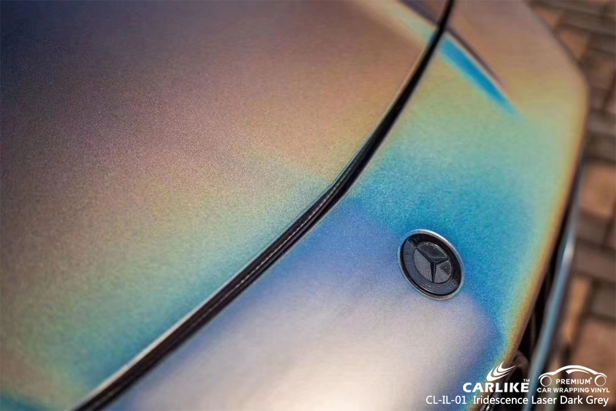 CARLIKE CL-IL-01 Iridescence Laser Dark Grey car wrap vinyl for Benz