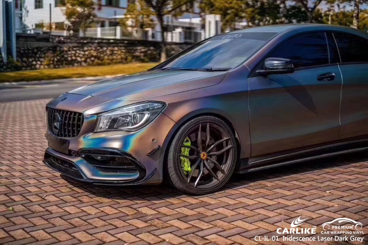 CL-IL-01 LASER DE IRIDESCÊNCIA ESCURO VINIL DE EMBALAGEM DE CARRO CINZA PARA BENZ