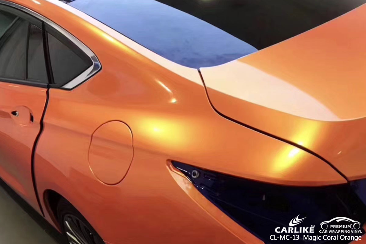CARLIKE CL-MC-13Magic Coral Orange car wrap vinyl for Hong Qi Sedan