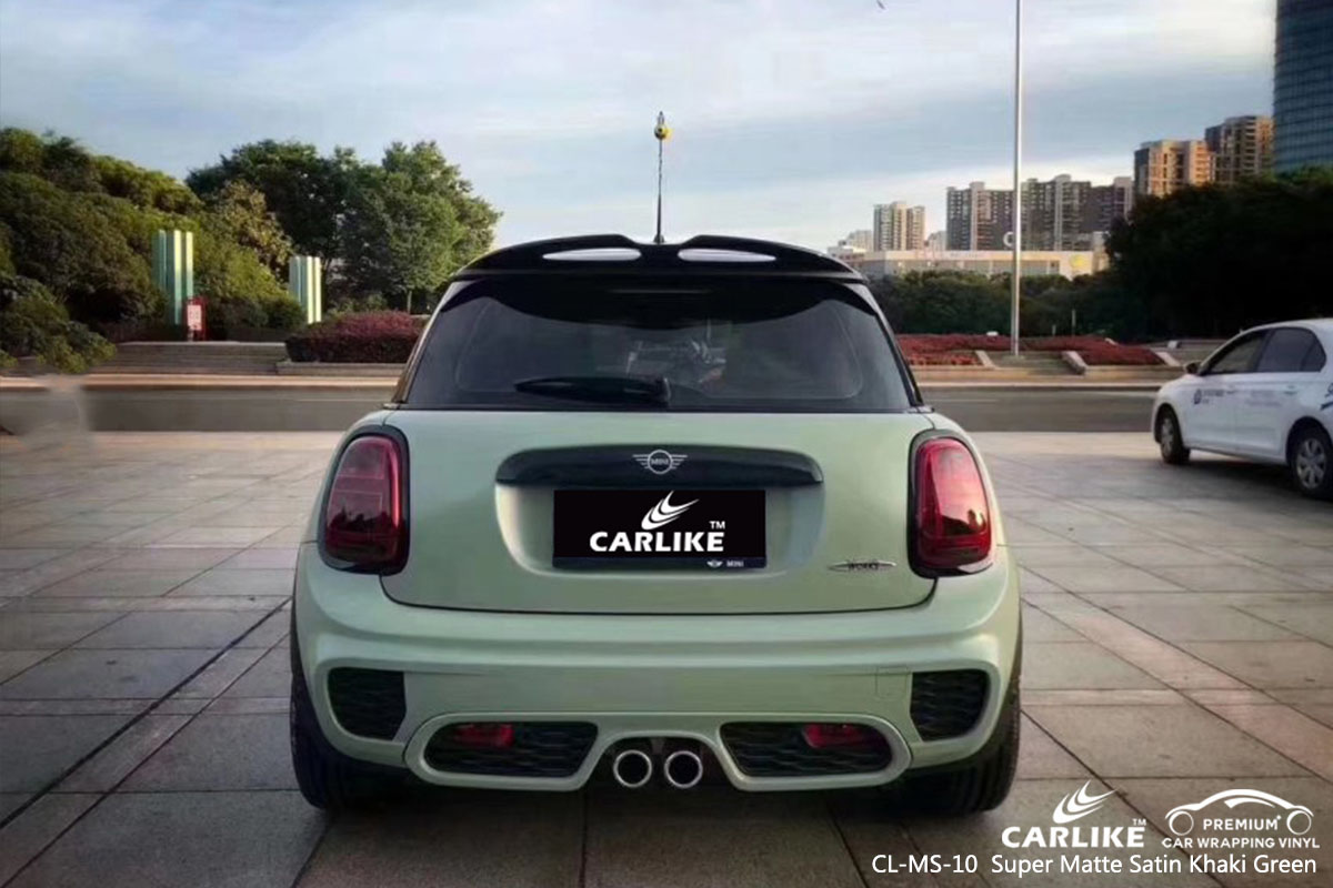 CARLIKE CL-MS-10 Super Matte Satin Khaki Green car wrap vinyl for Mini