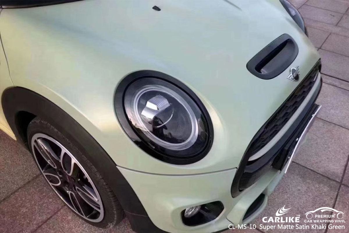 CARLIKE CL-MS-10 Super Matte Satin Khaki Green car wrap vinyl for Mini