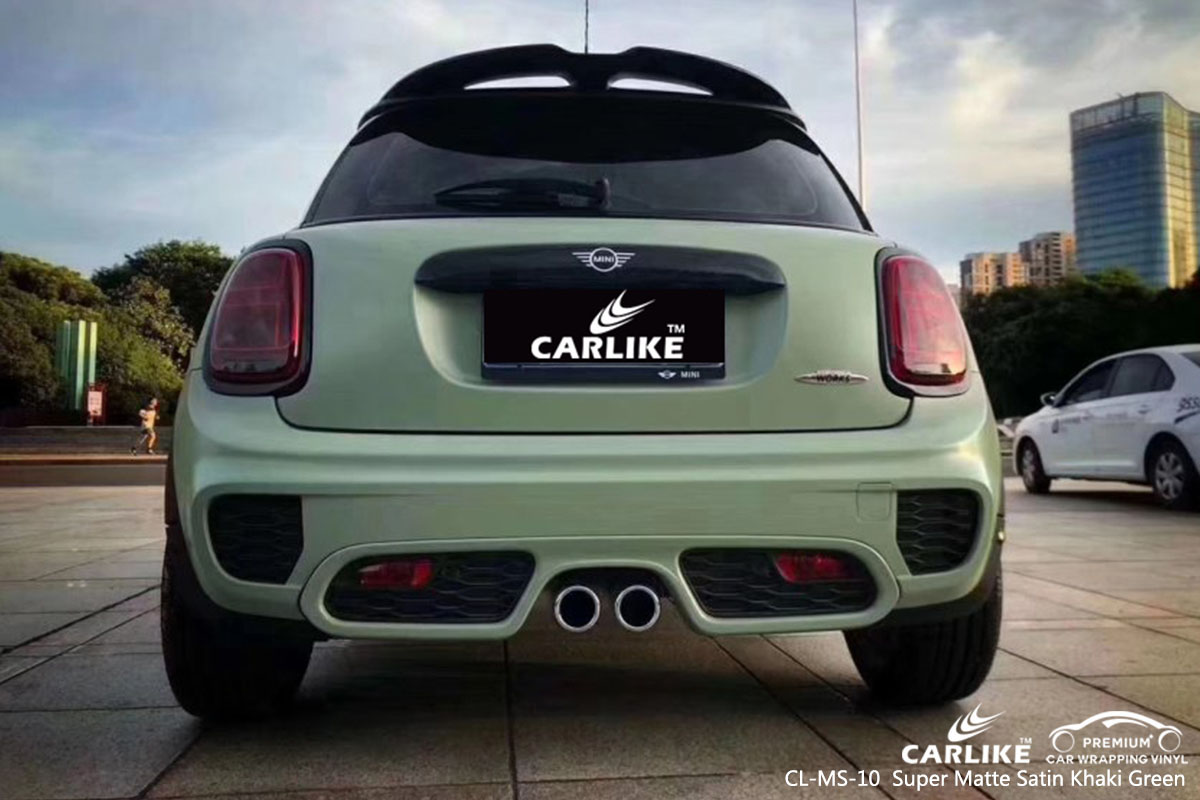 CARLIKE CL-MS-10 Super Matte Satin Khaki Green car wrap vinyl for Mini