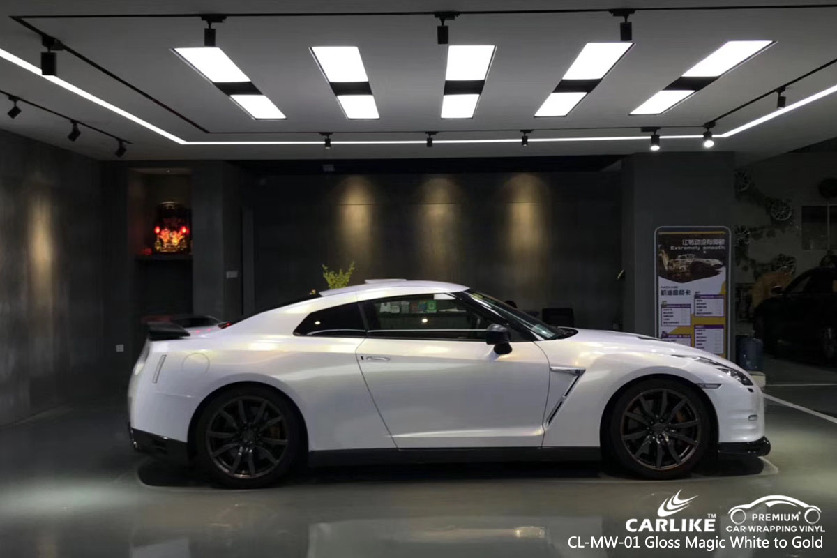 CARLIKE CL-MW-01 Gloss Magic White to Gold car wrap vinyl
