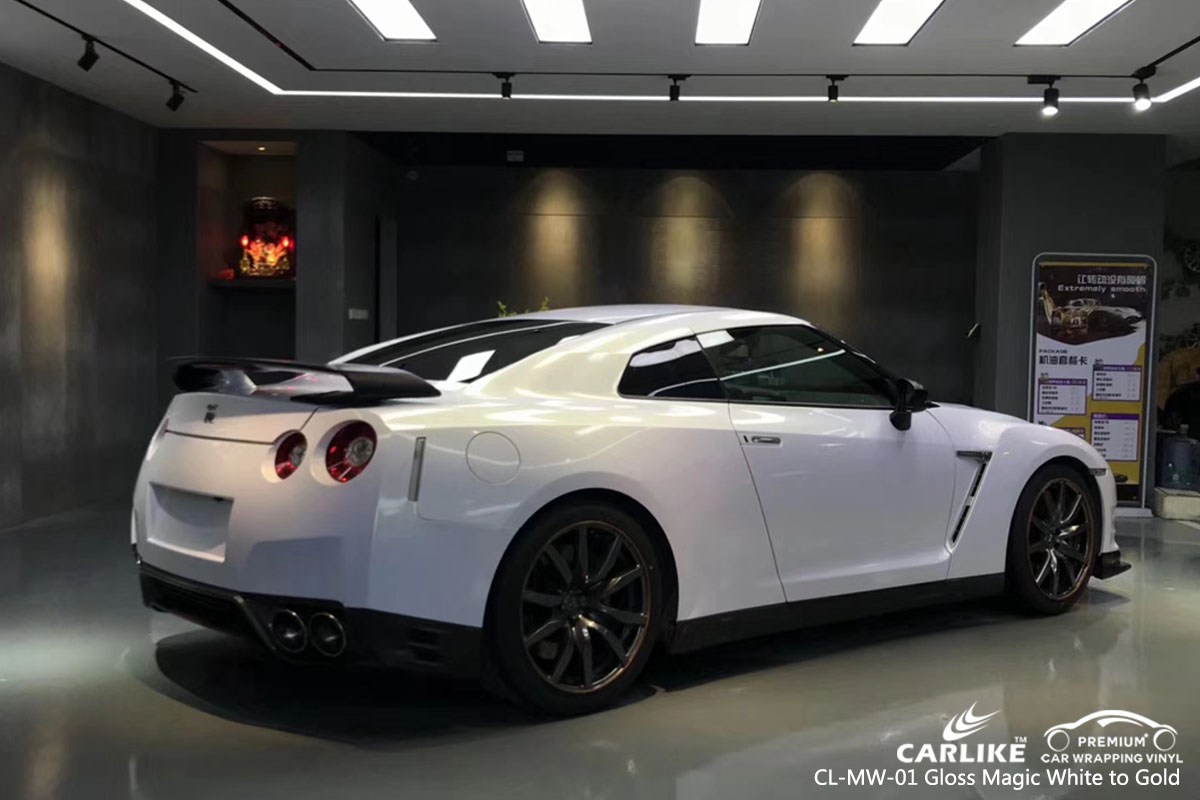 CARLIKE CL-MW-01 Gloss Magic White to Gold car wrap vinyl