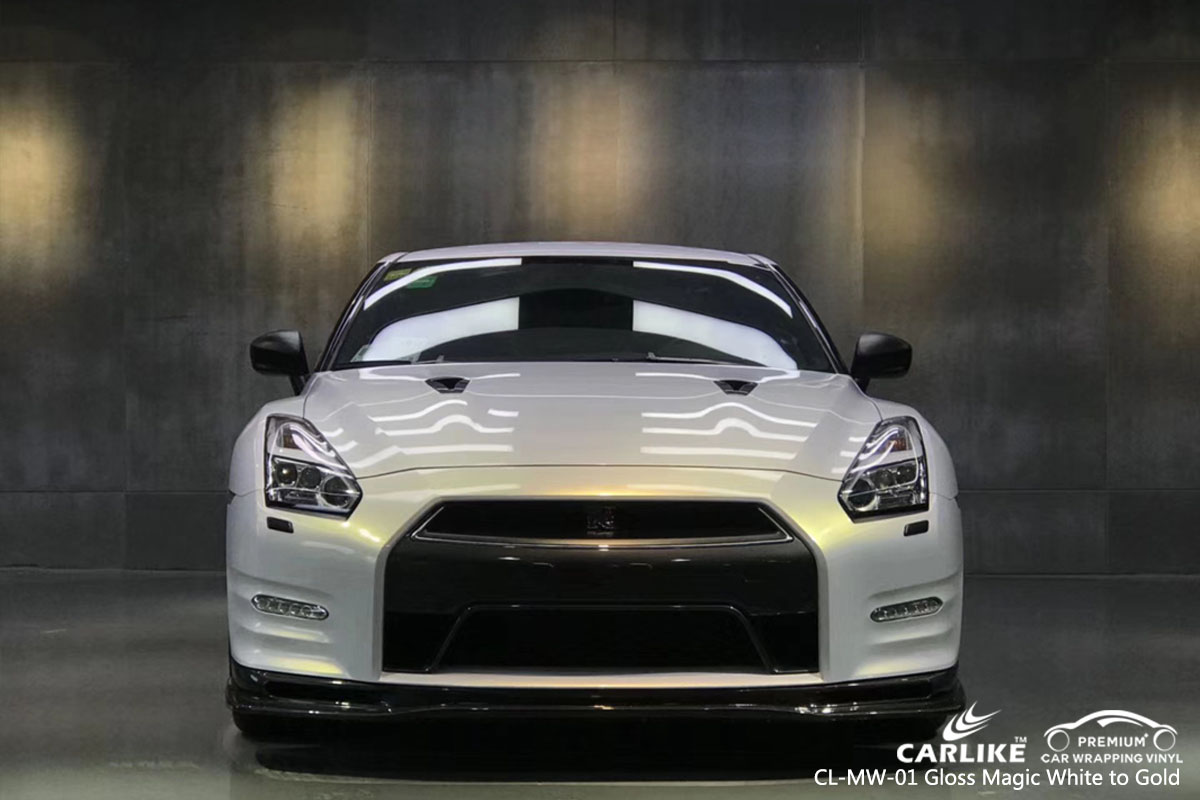CARLIKE CL-MW-01 Gloss Magic White to Gold car wrap vinyl