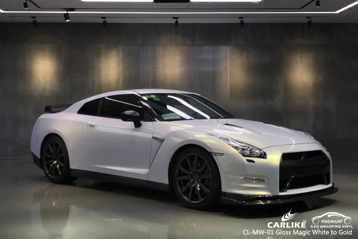 CARLIKE CL-MW-01 Gloss Magic White to Gold car wrap vinyl