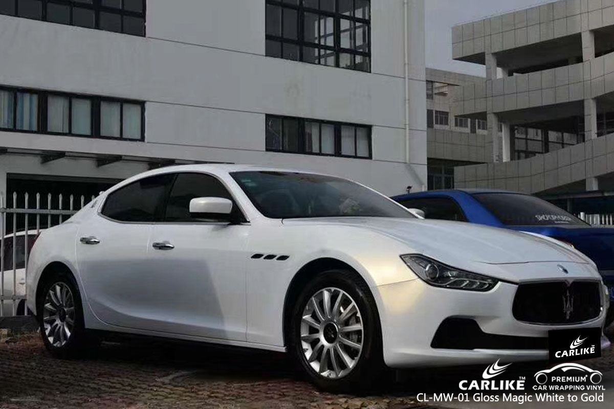 CARLIKE CL-MW-01 Gloss Magic White to Gold car wrap vinyl