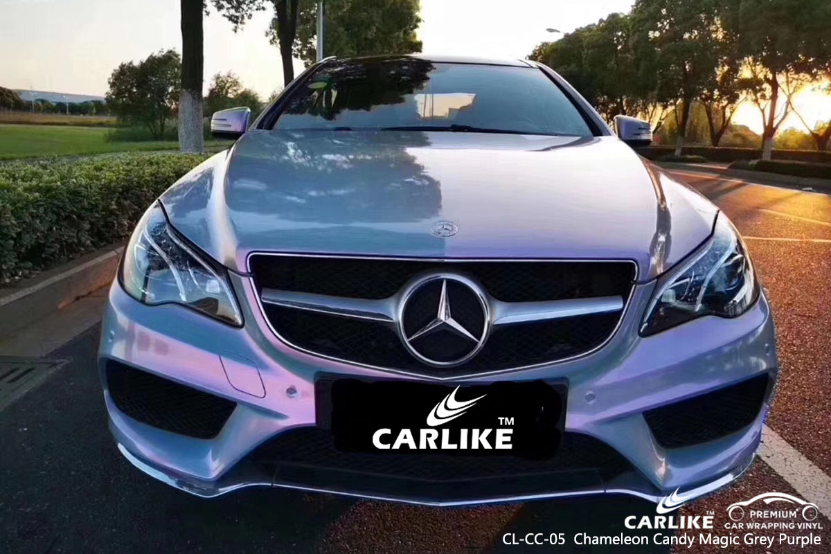 CARLIKE CL-CC-05 Chameleon Candy Magic Grey Purple car wrap vinyl for Benz