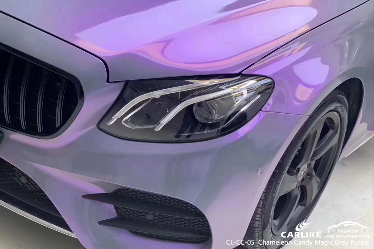 CARLIKE CL-CC-05 Chameleon Candy Magic Grey Purple car wrap vinyl for Benz