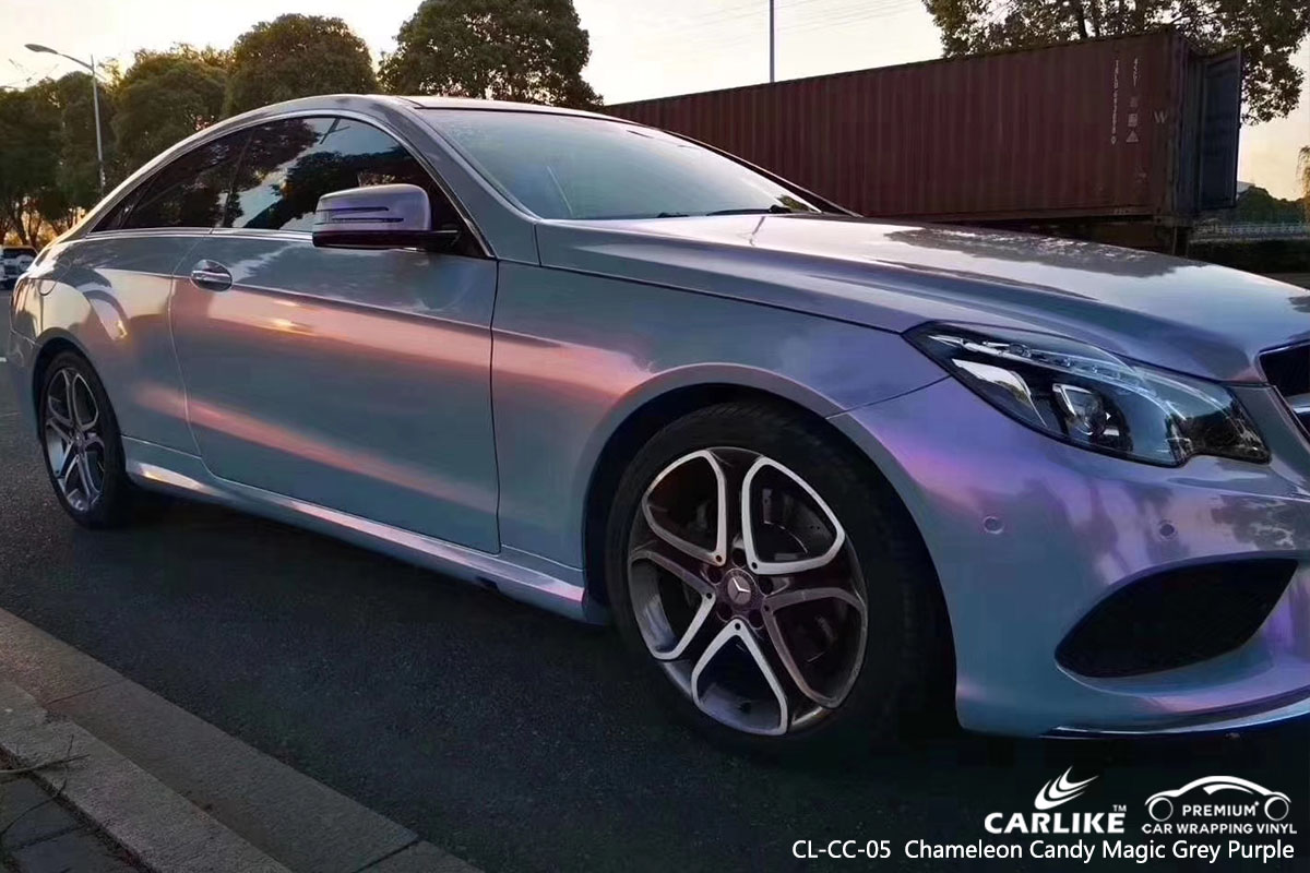 CARLIKE CL-CC-05 Chameleon Candy Magic Grey Purple car wrap vinyl for Benz