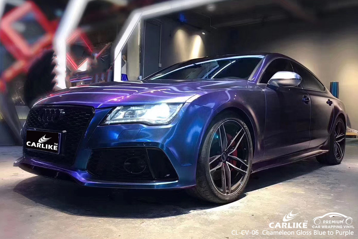 CARLIKE CL-CV-06 Chameleon Gloss Blue to Purple car wrap vinyl for BMW