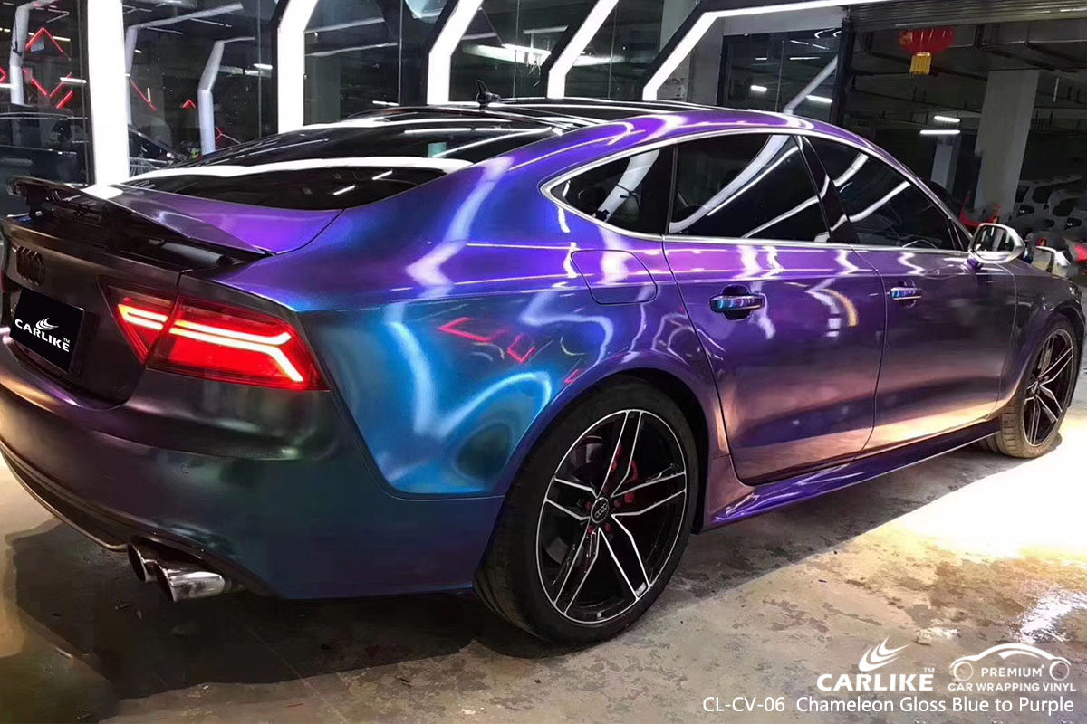 CARLIKE CL-CV-06 Chameleon Gloss Blue to Purple car wrap vinyl for BMW