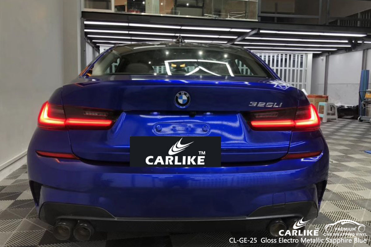 CL-GE-25 Gloss Electro Metallic Sapphire Blue car wrap vinyl for BMW