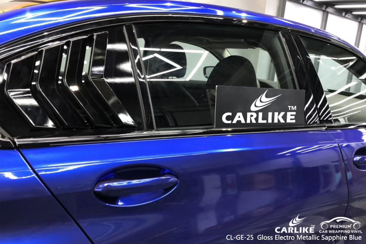 CL-GE-25 Gloss Electro Metallic Sapphire Blue car wrap vinyl for BMW