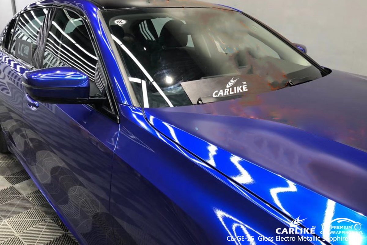 CL-GE-25 Gloss Electro Metallic Sapphire Blue car wrap vinyl for BMW