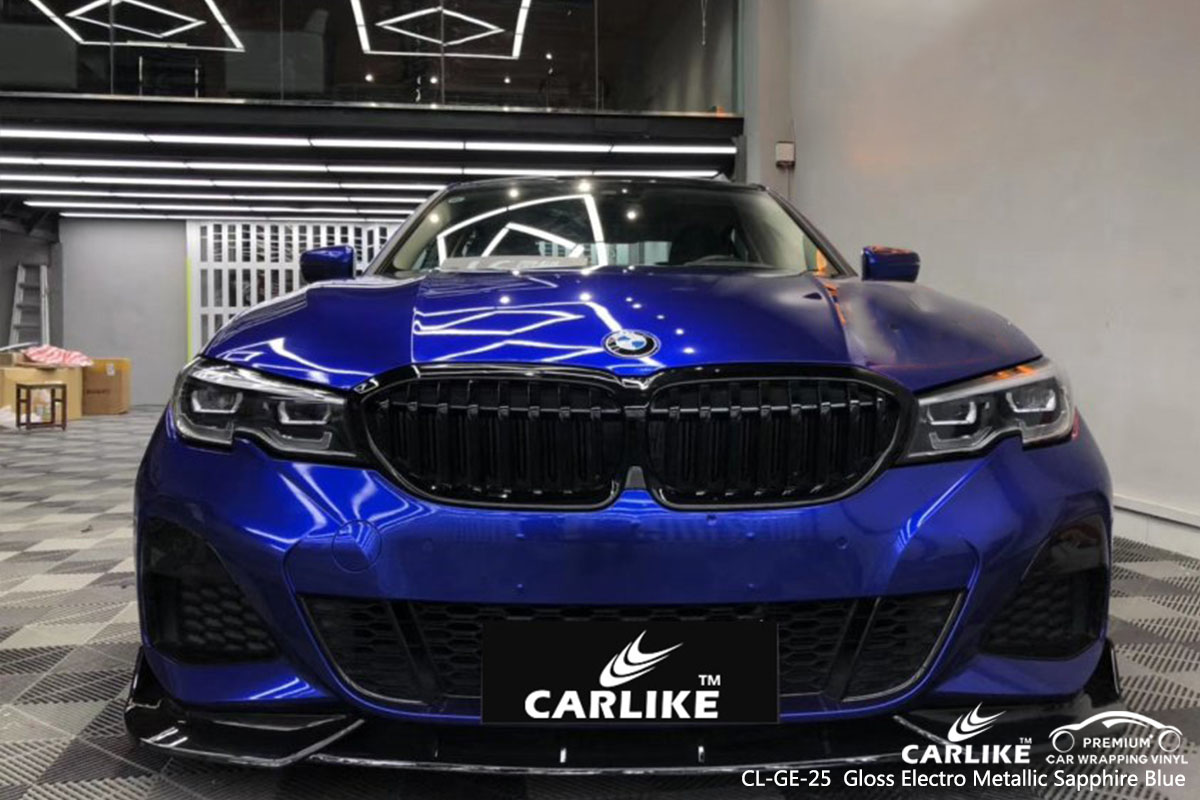 CL-GE-25 Gloss Electro Metallic Sapphire Blue car wrap vinyl for BMW