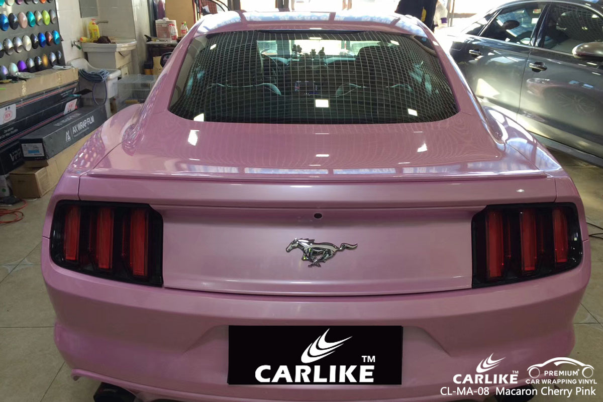 CARLIKE CL-MA-08 Macaron Cherry Pink car wrap vinyl for Mustang