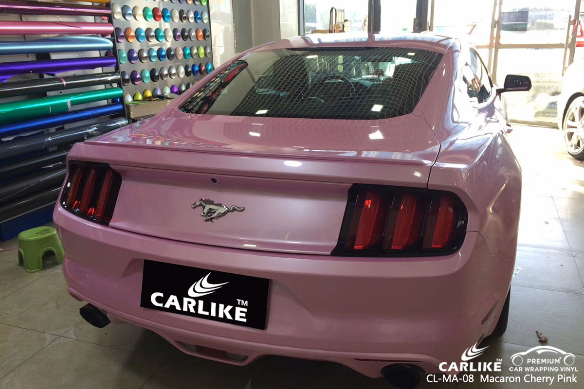 CARLIKE CL-MA-08 Macaron Cherry Pink car wrap vinyl for Mustang