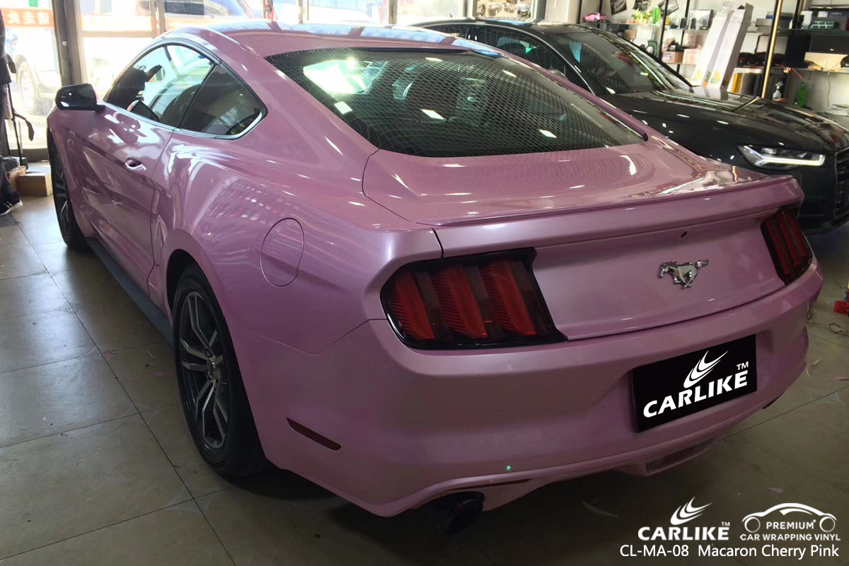 CARLIKE CL-MA-08 Macaron Cherry Pink car wrap vinyl for Mustang