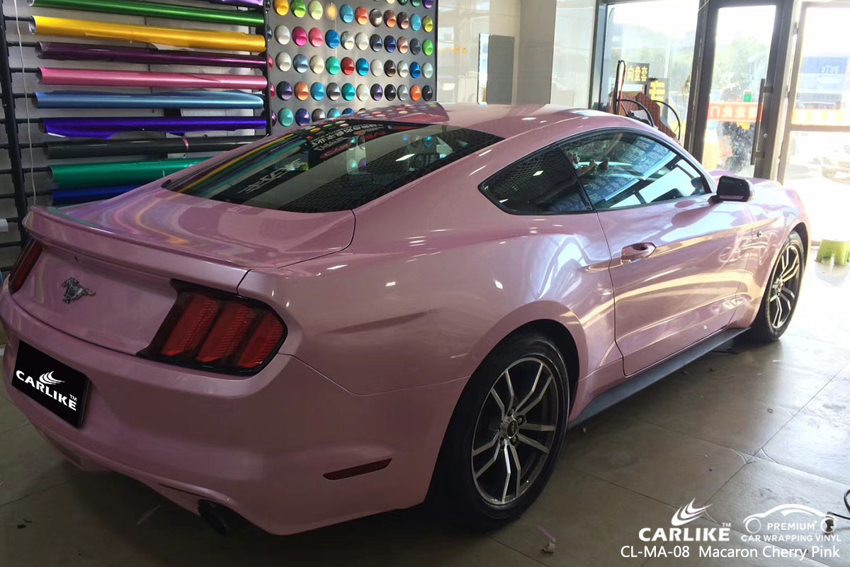 CARLIKE CL-MA-08 Macaron Cherry Pink car wrap vinyl for Mustang
