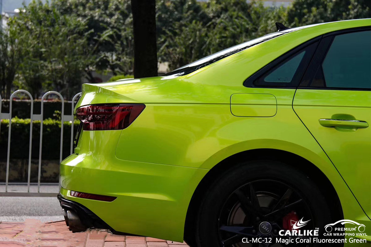 CARLIKE CL-MC-12Magic Coral Fluorescent Green car wrap vinyl for Audi