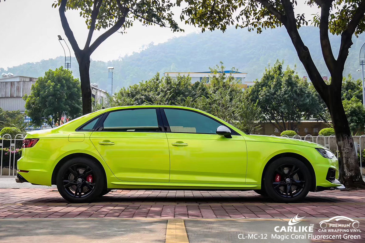 CARLIKE CL-MC-12Magic Coral Fluorescent Green car wrap vinyl for Audi