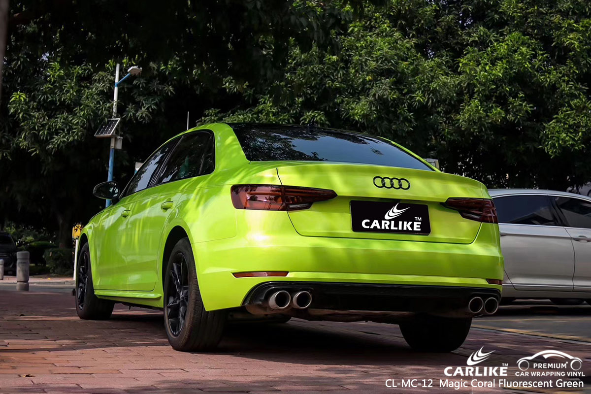 CARLIKE CL-MC-12Magic Coral Fluorescent Green car wrap vinyl for Audi