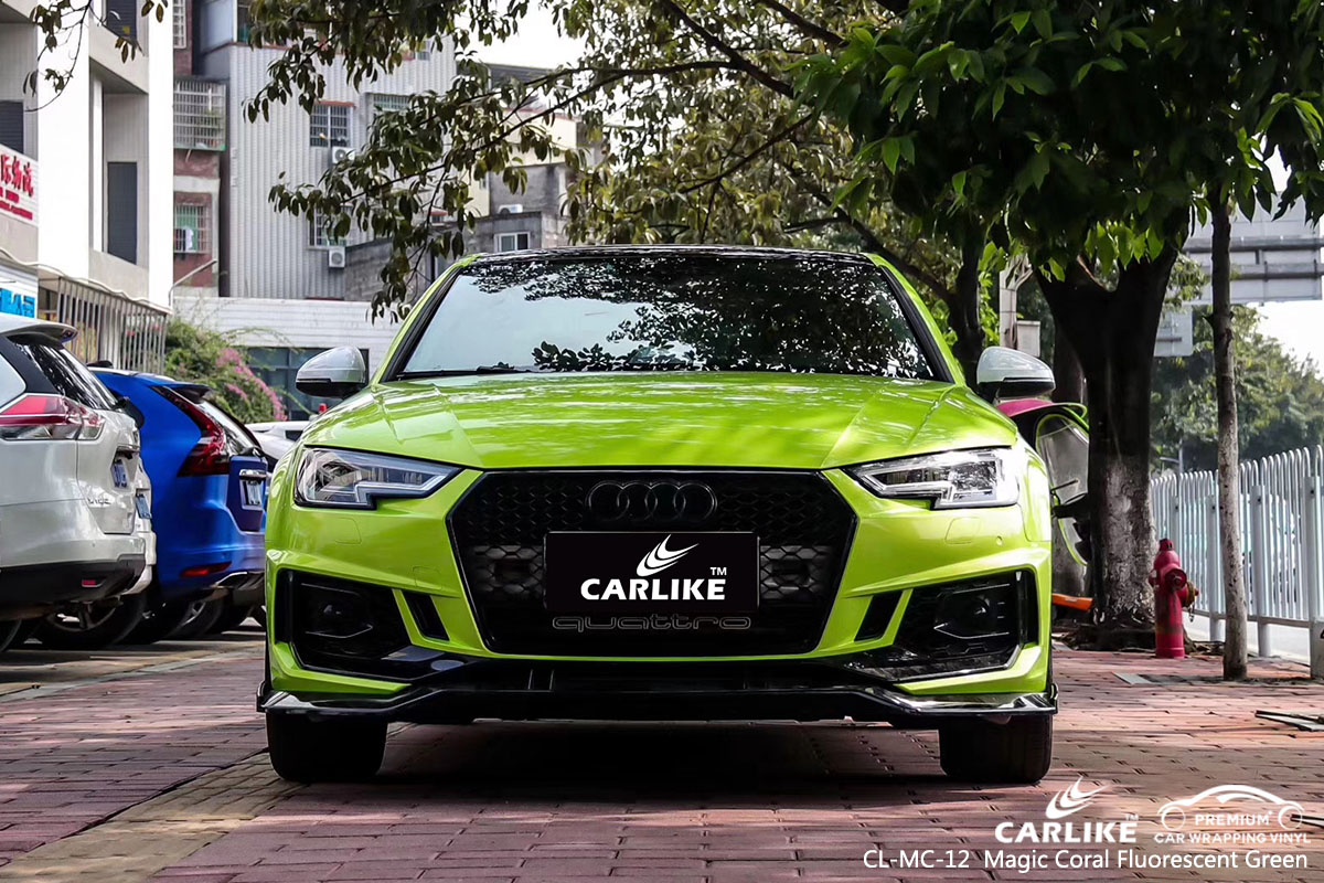 CARLIKE CL-MC-12Magic Coral Fluorescent Green car wrap vinyl for Audi