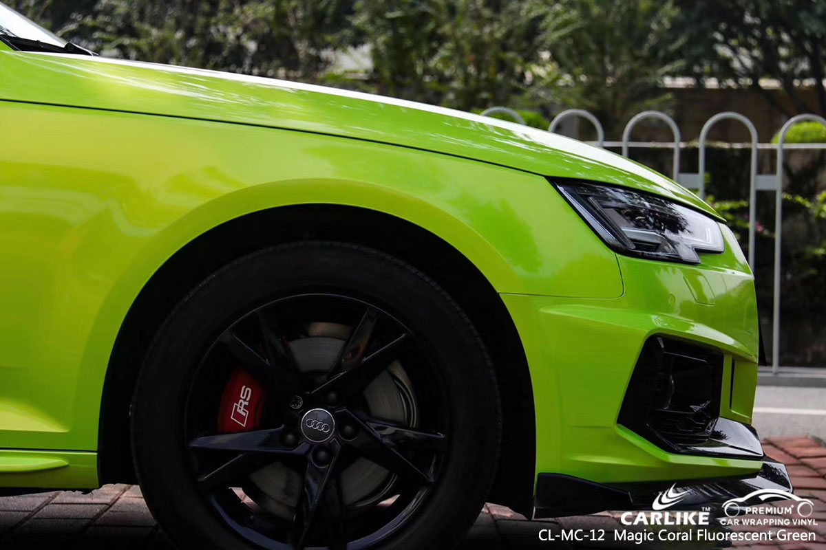 CARLIKE CL-MC-12Magic Coral Fluorescent Green car wrap vinyl for Audi